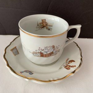 VINTAGE Walbrzych CHINA Children Cup and Saucer MADE IN POLAND